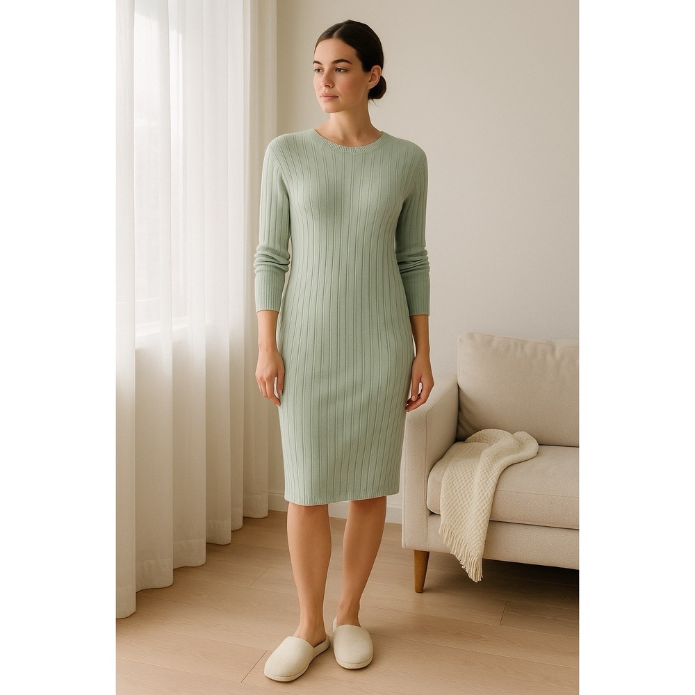Torrid Sweater Mini Dress Women 1 Mint Green Rib Knit Pullover Casual Clean Girl